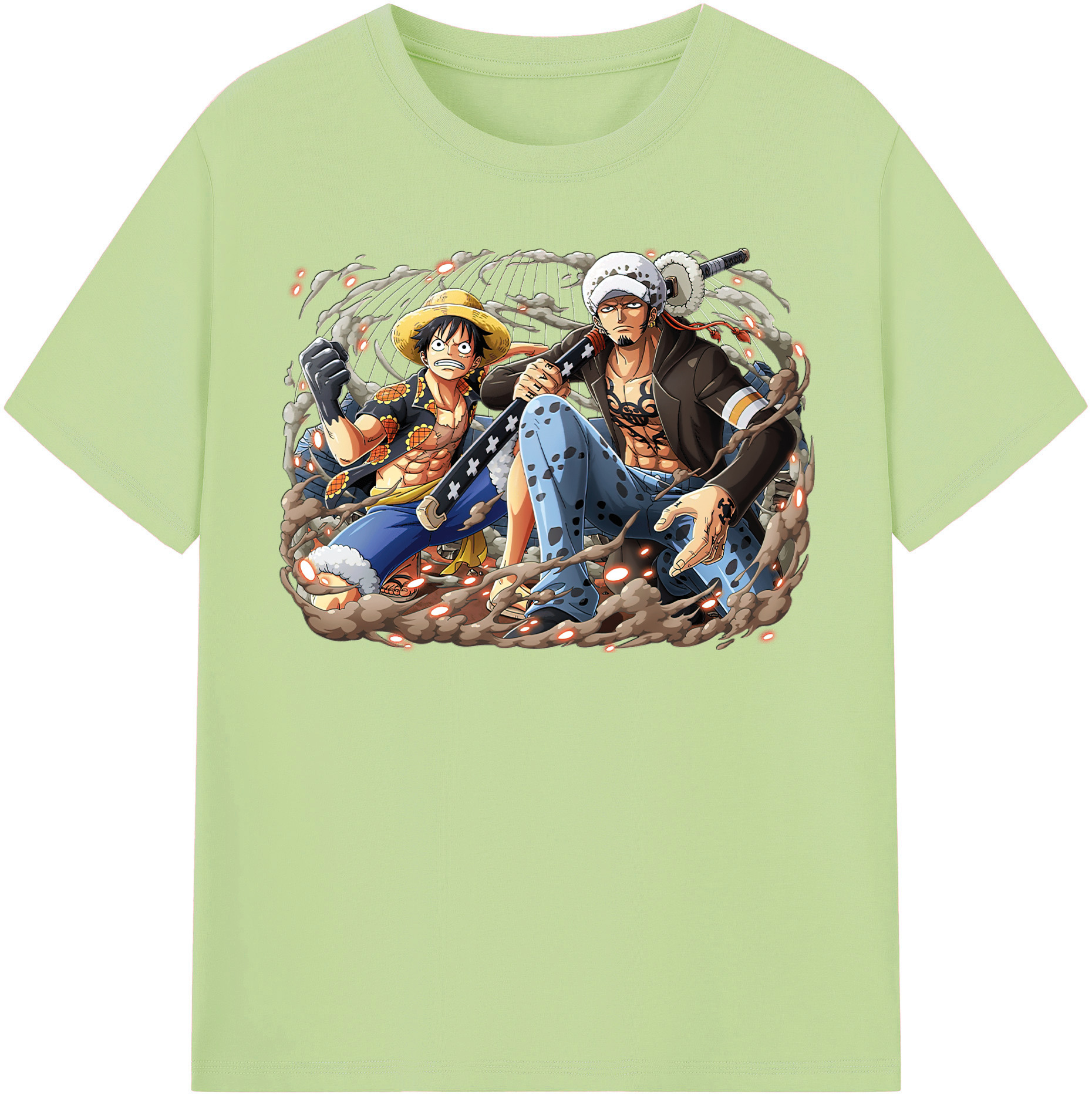 ワンピース モンキー・D・ルフィ ONE PIECE Monkey D. Luffy 綿100％半袖Tシャツ（フロントプリント）